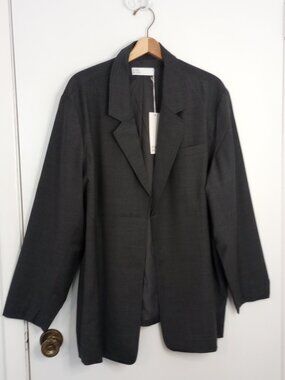 Pari Passu Charcoal Grey Lightweight Wool Debi Blazer 22D
